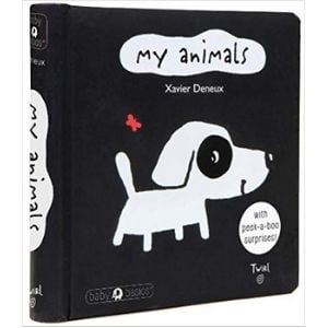 black and white books for babies, my animals